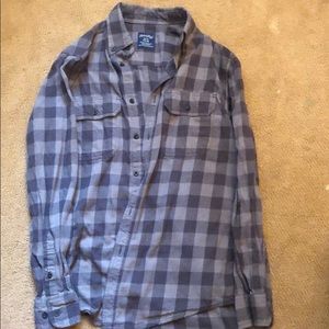 grey plaid flannel faded glory size small